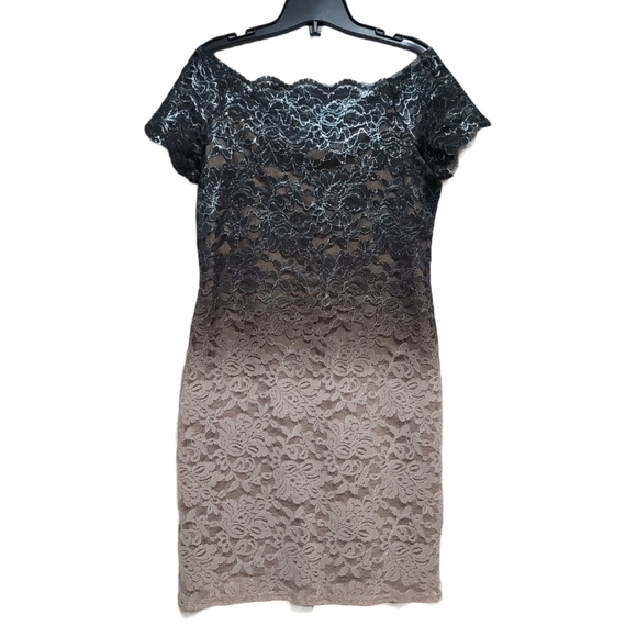 Laura Dresses & Skirts - Laura Black to Cream Fade Off Shoulder Cocktail Dress Petite Size 4